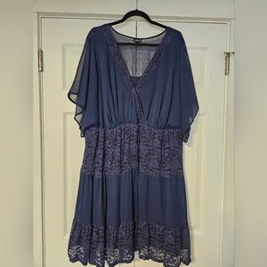 Elegant Blue Lace Dress